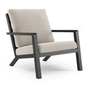Fauteuil de jardin Nelas en aluminium noir et coussins en weather+ softtouch beige