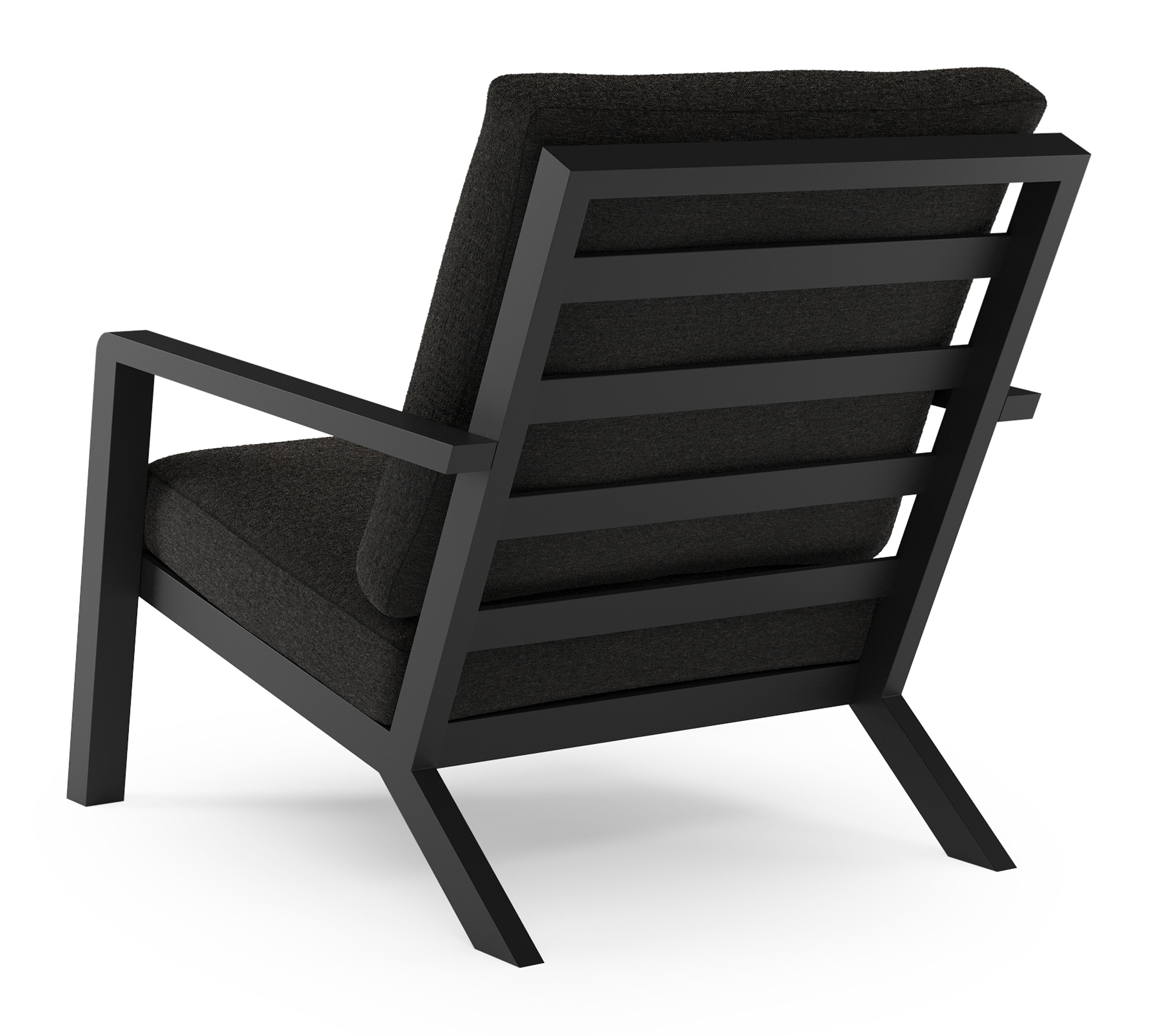 Fauteuil de jardin Nelas en aluminium noir et coussins en weather+ softtouch noir