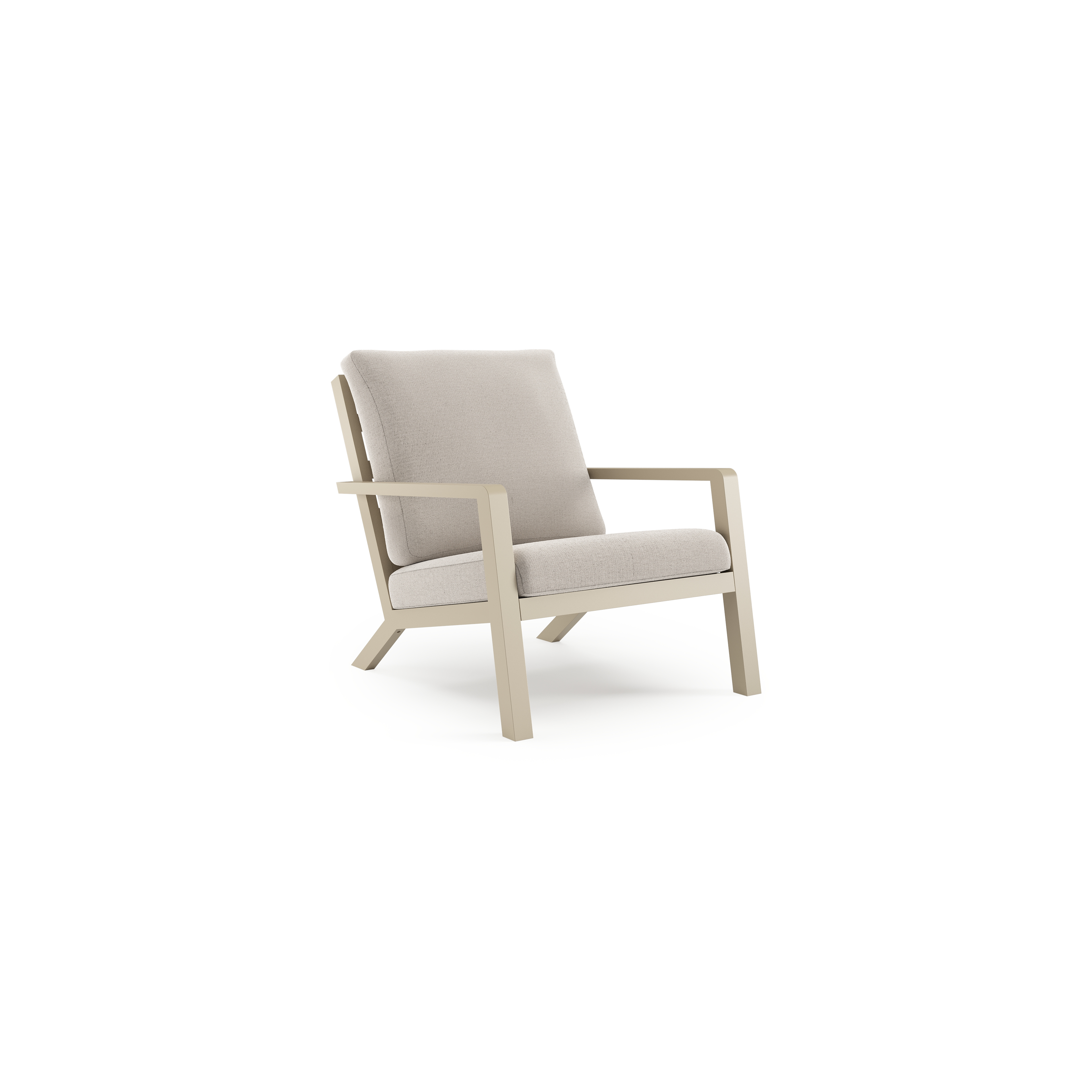 Fauteuil de jardin Nelas en aluminium beige et coussins en weather+ softtouch beige
