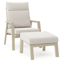 Fauteuil de jardin Mismo en aluminium beige et coussins en weather+ softtouch beige