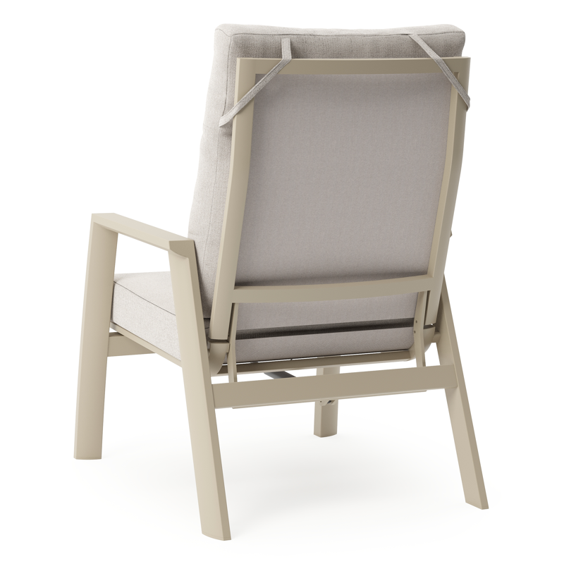 Fauteuil de jardin Mismo en aluminium beige et coussins en weather+ softtouch beige