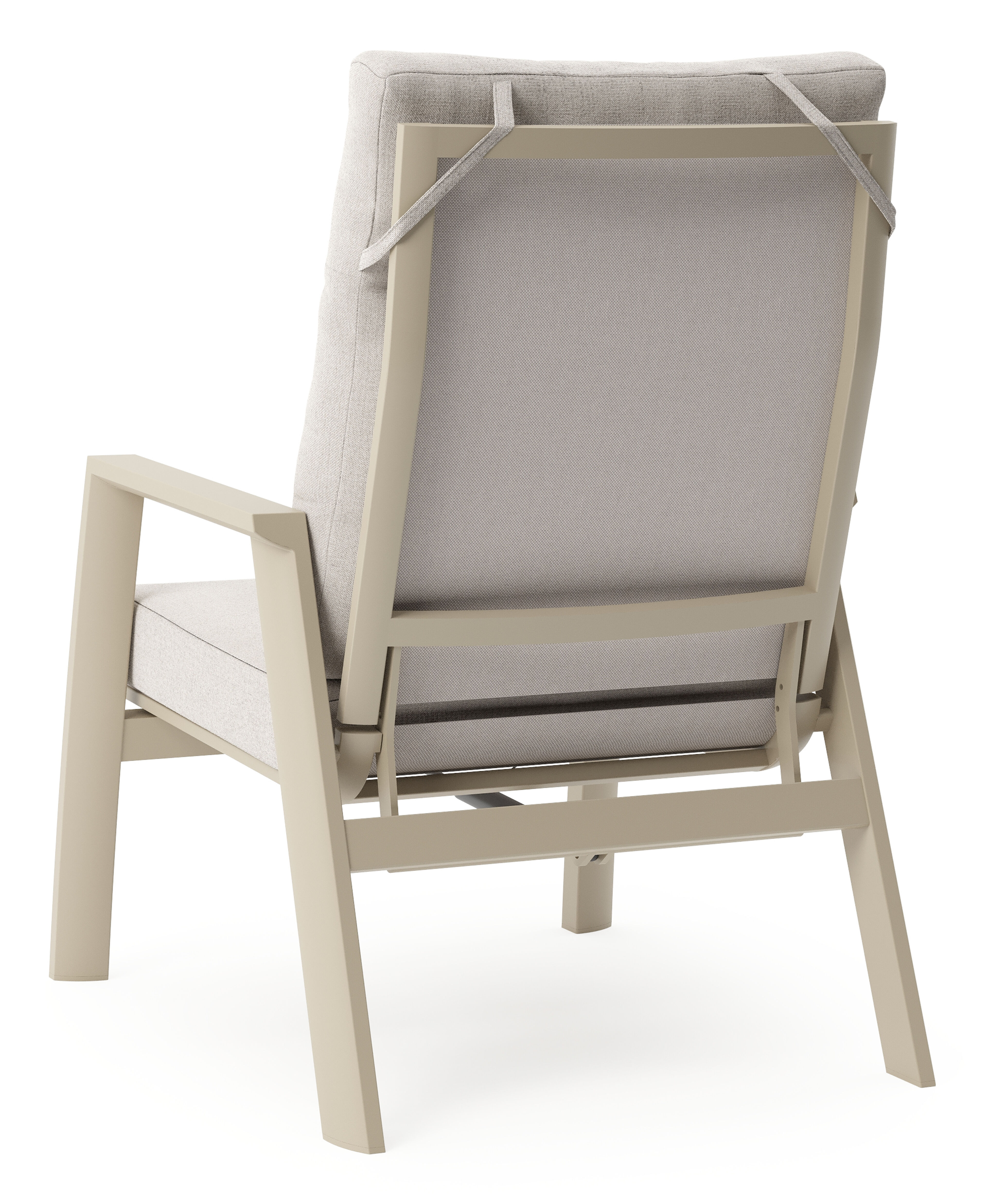 Fauteuil de jardin Mismo en aluminium beige et coussins en weather+ softtouch beige