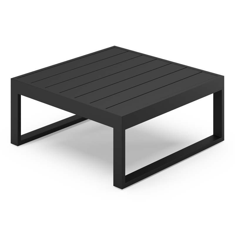 Caldela loungetafel zwart aluminium - L 70 x B 70 x H 31 cm