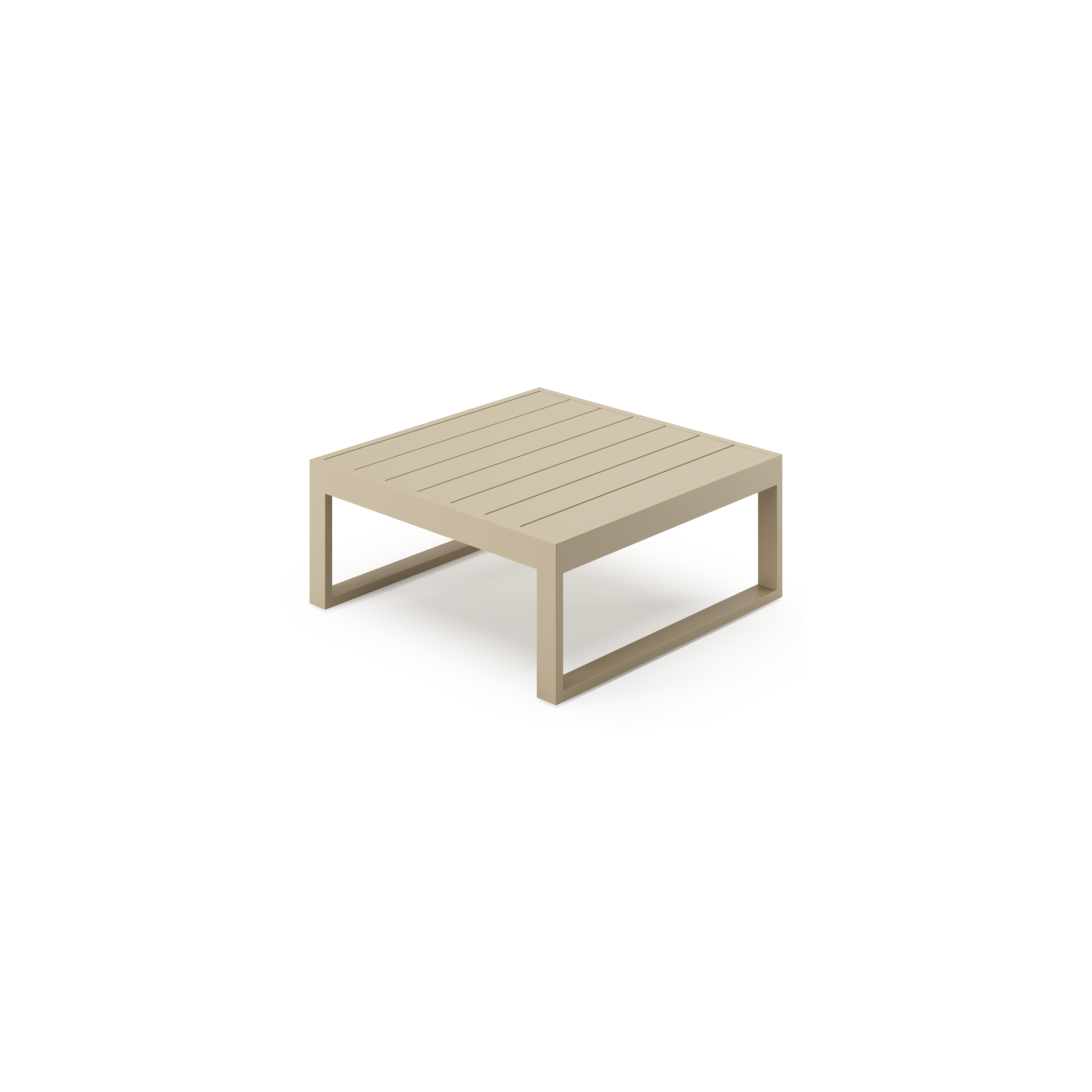 Caldela loungetafel in beige aluminium - L 70 x B 70 x H 31 cm