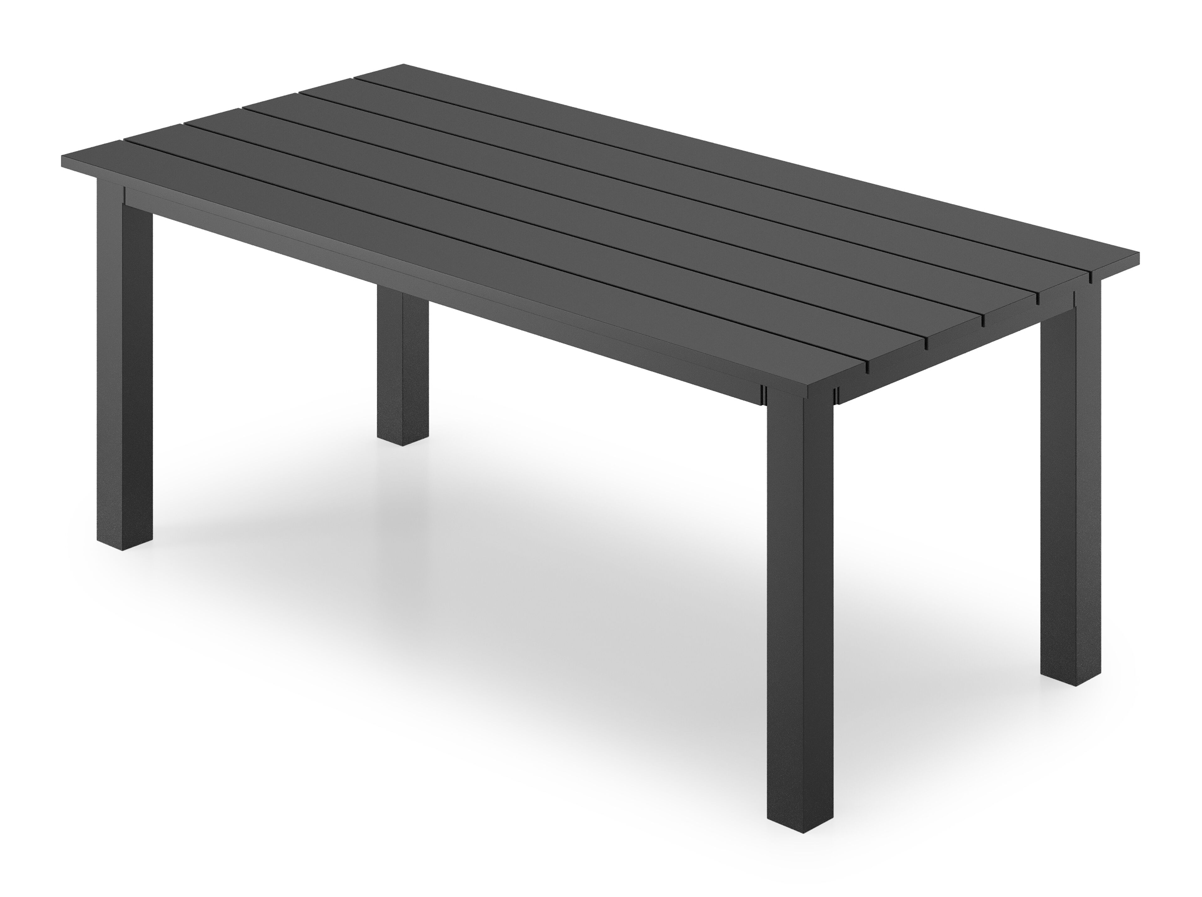 Table basse Nelas en aluminium noir - Lg. 120 x Lrg. 60 x Haut. 42 cm