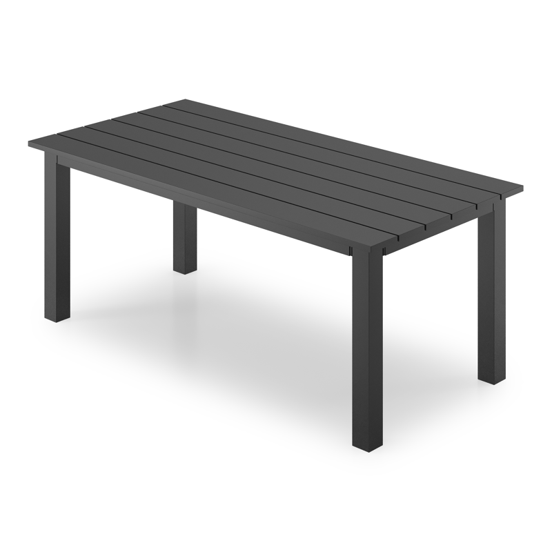 Nelas loungetafel in zwart aluminium - L 120 x B 60 x H 42 cm