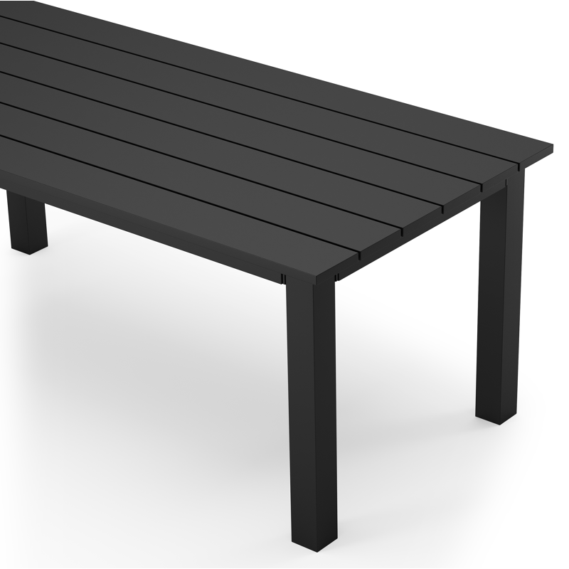 Nelas loungetafel in zwart aluminium - L 120 x B 60 x H 42 cm
