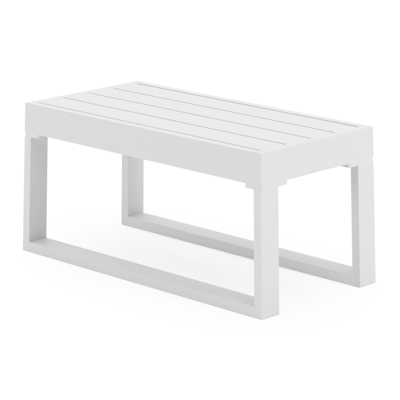 Caldela bijzettafel in wit aluminium - L 70 x B 34 x H 31 cm