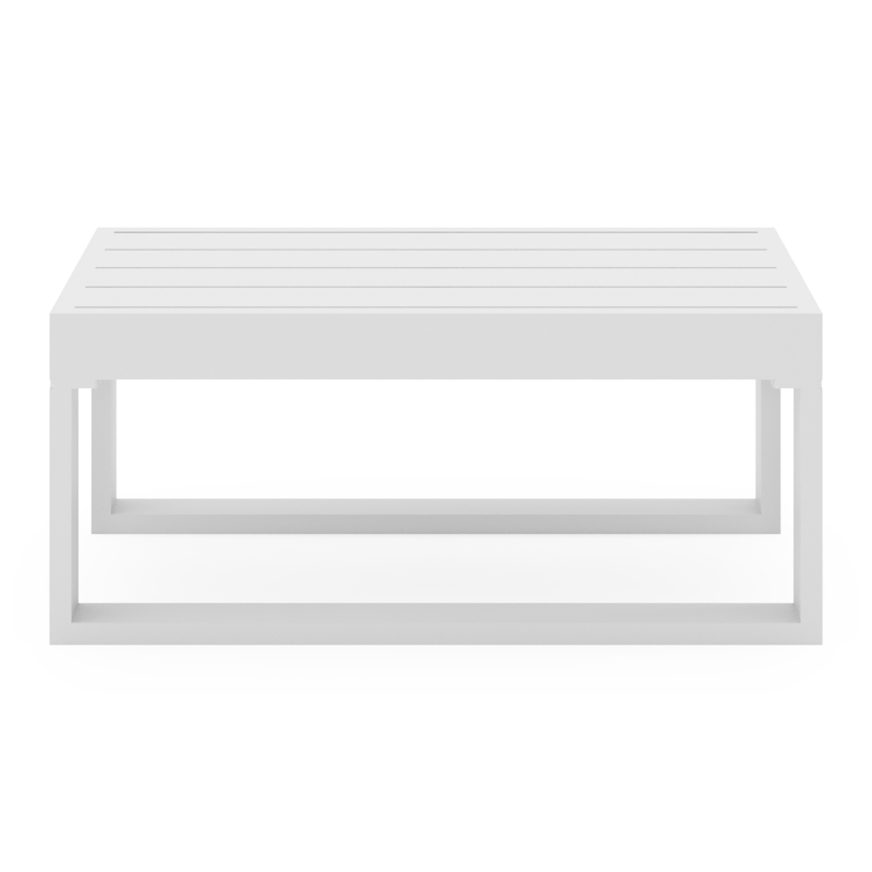 Caldela bijzettafel in wit aluminium - L 70 x B 34 x H 31 cm