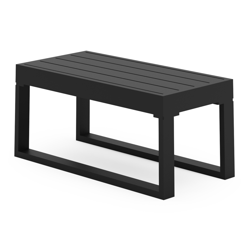 Table d’appoint Caldela en aluminium noir - Lg. 70 x Lrg. 34 x Haut. 31 cm