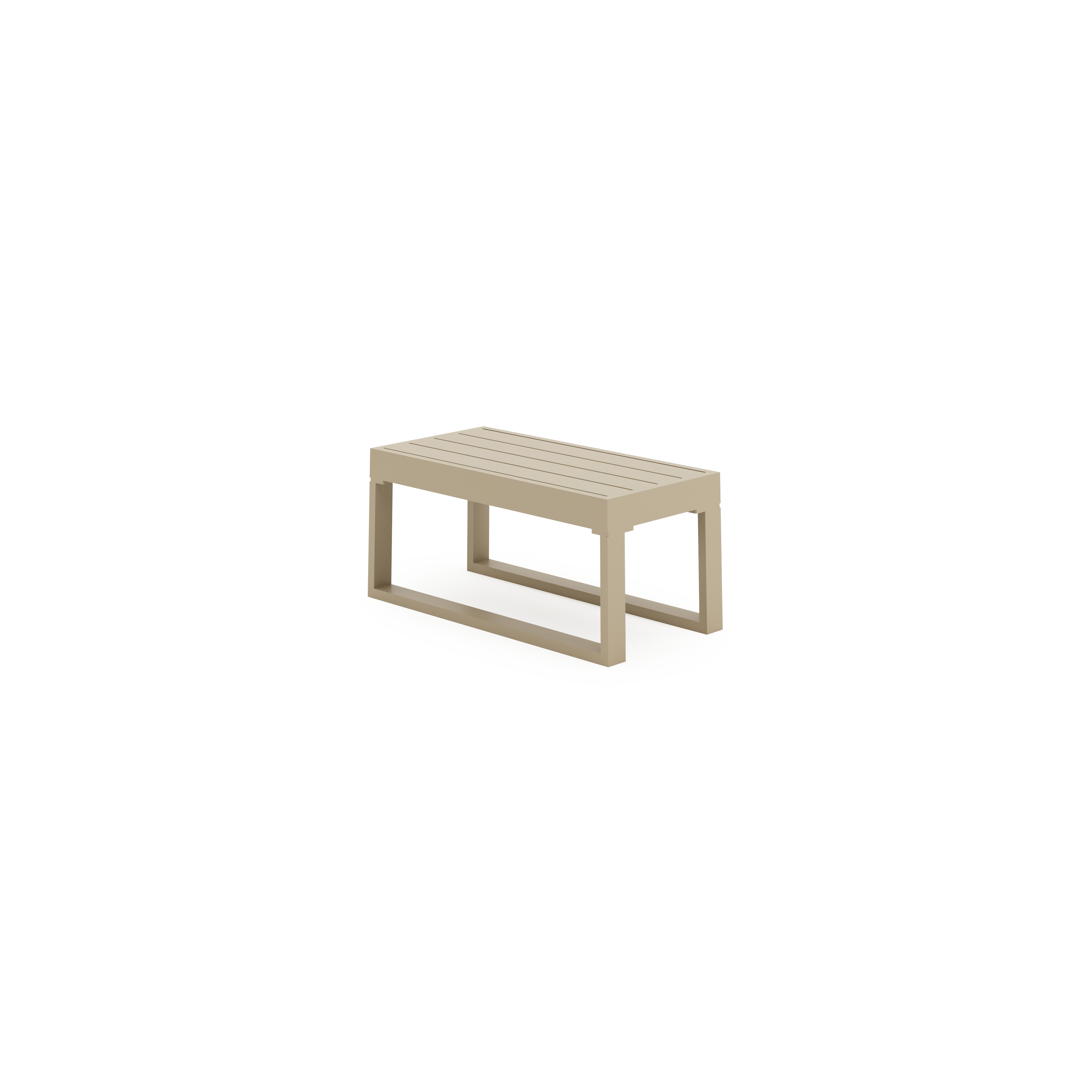 Caldela bijzettafel in beige aluminium - L 70 x B 34 x H 31 cm