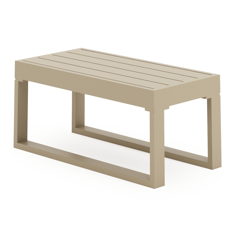 Caldela bijzettafel in beige aluminium - L 70 x B 34 x H 31 cm