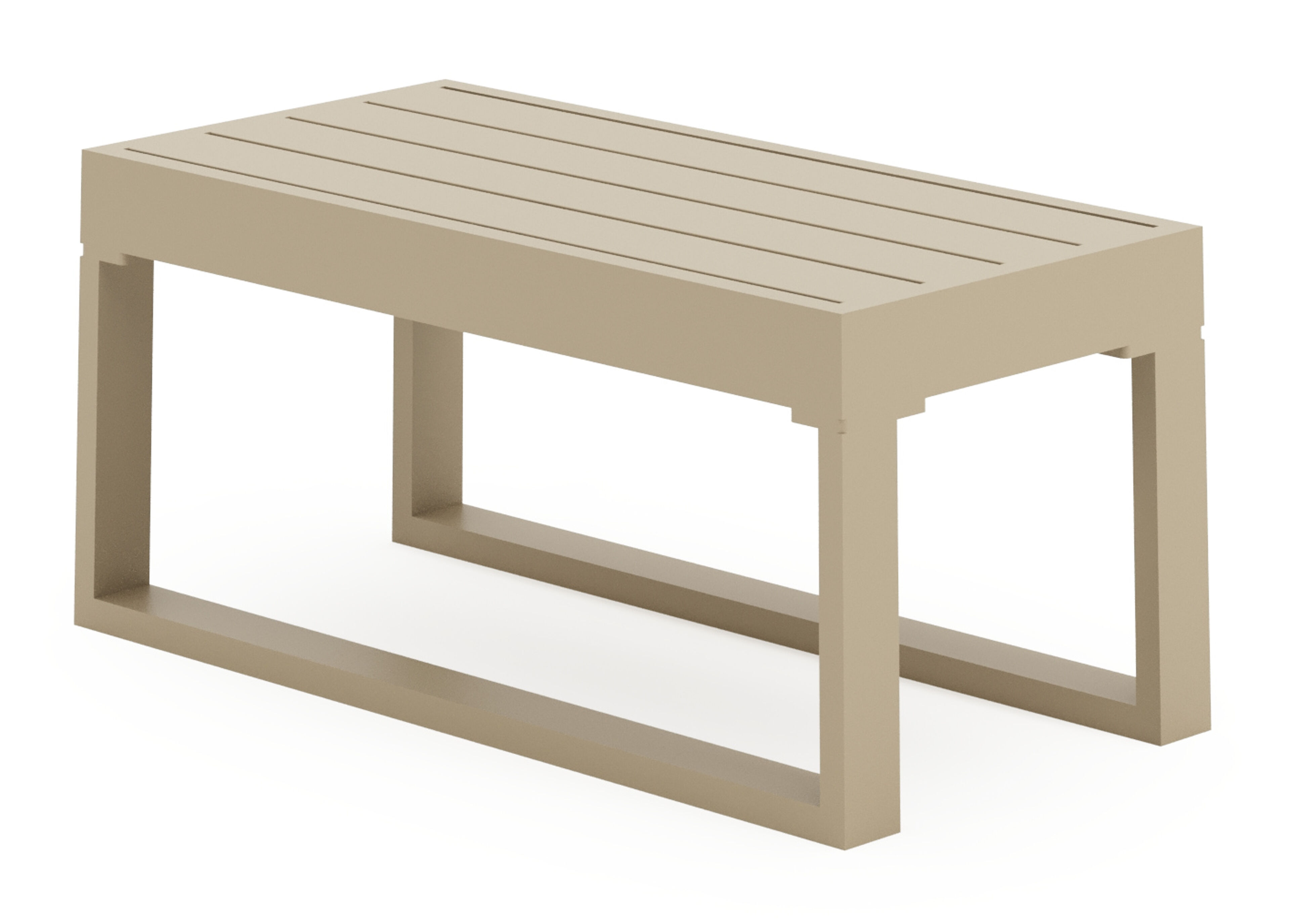 Caldela bijzettafel in beige aluminium - L 70 x B 34 x H 31 cm