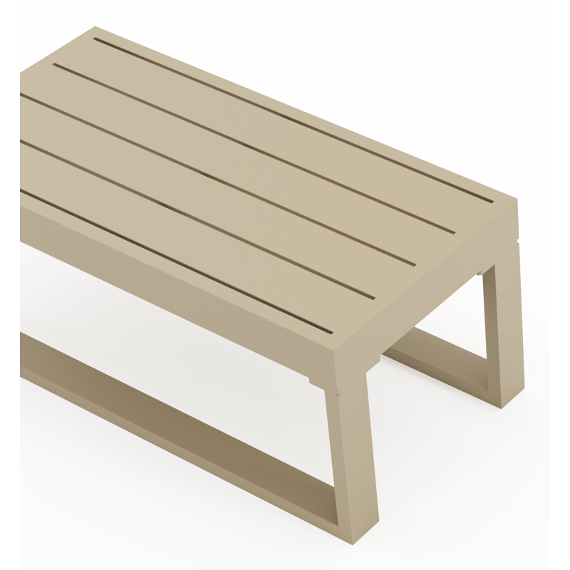 Caldela bijzettafel in beige aluminium - L 70 x B 34 x H 31 cm