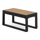 Caldela bijzettafel in zwart aluminium met polywood - L 70 x B 34 x H 31 cm