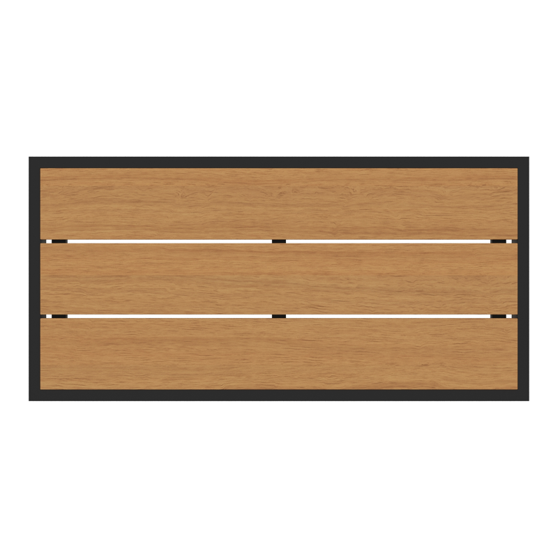 Caldela bijzettafel in zwart aluminium met polywood - L 70 x B 34 x H 31 cm