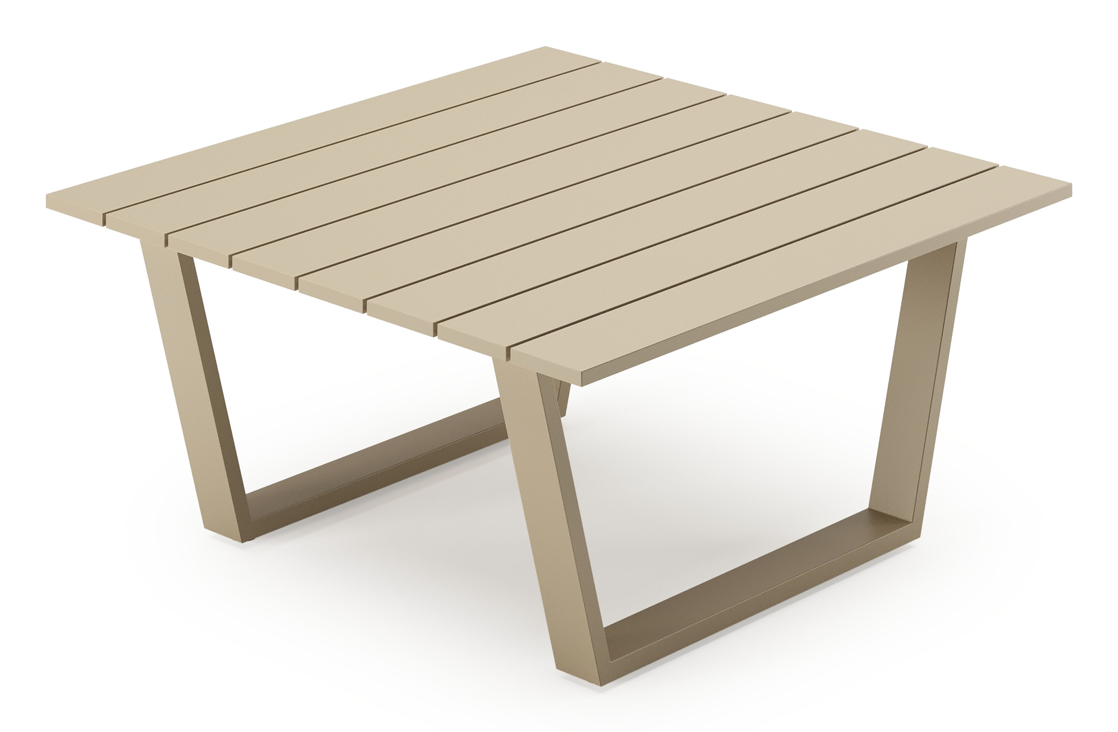 Table basse Alora en aluminium beige - Lg. 77 x Lrg. 77 x Haut. 36 cm