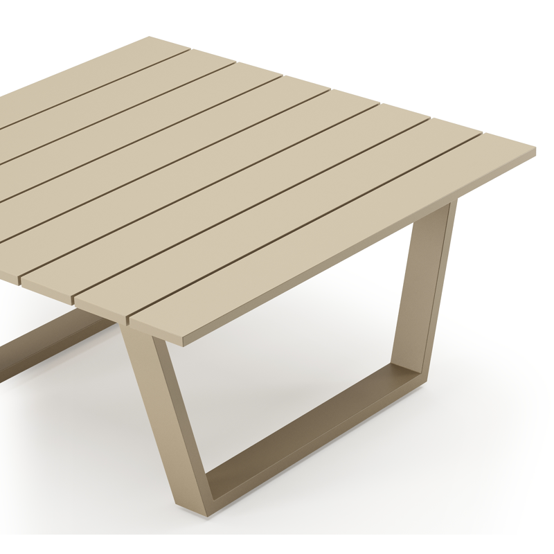 Alora loungetafel beige aluminium - L 77 x B 77 x H 36 cm
