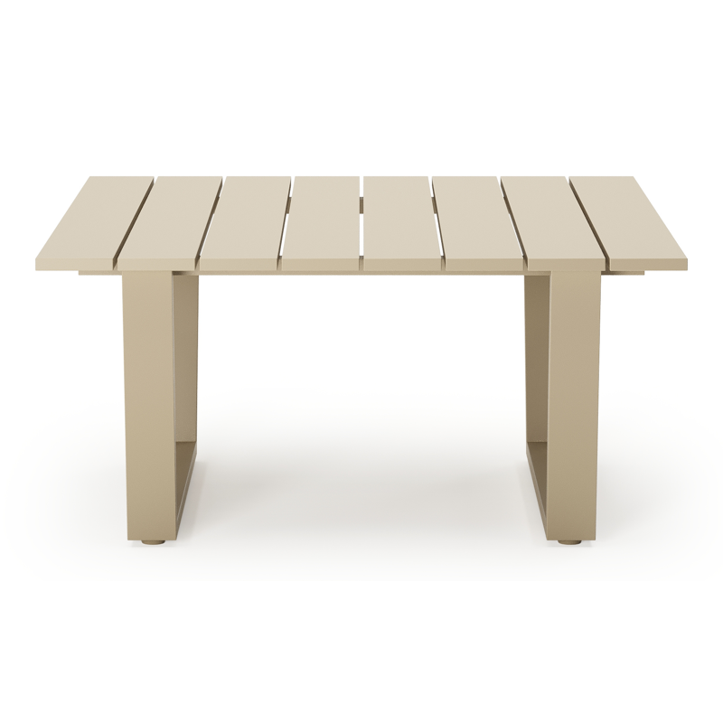 Alora loungetafel beige aluminium - L 77 x B 77 x H 36 cm