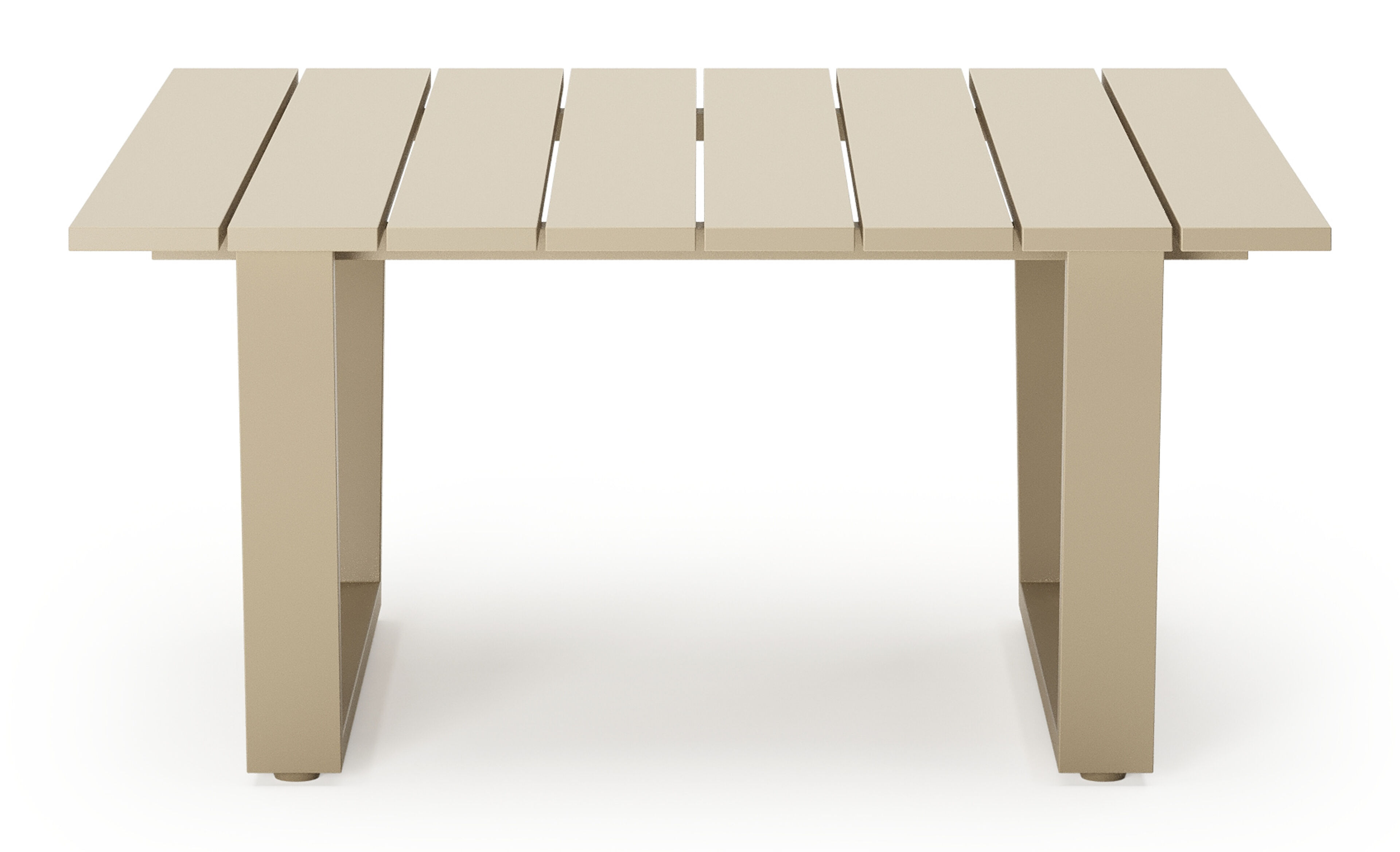 Table basse Alora en aluminium beige - Lg. 77 x Lrg. 77 x Haut. 36 cm
