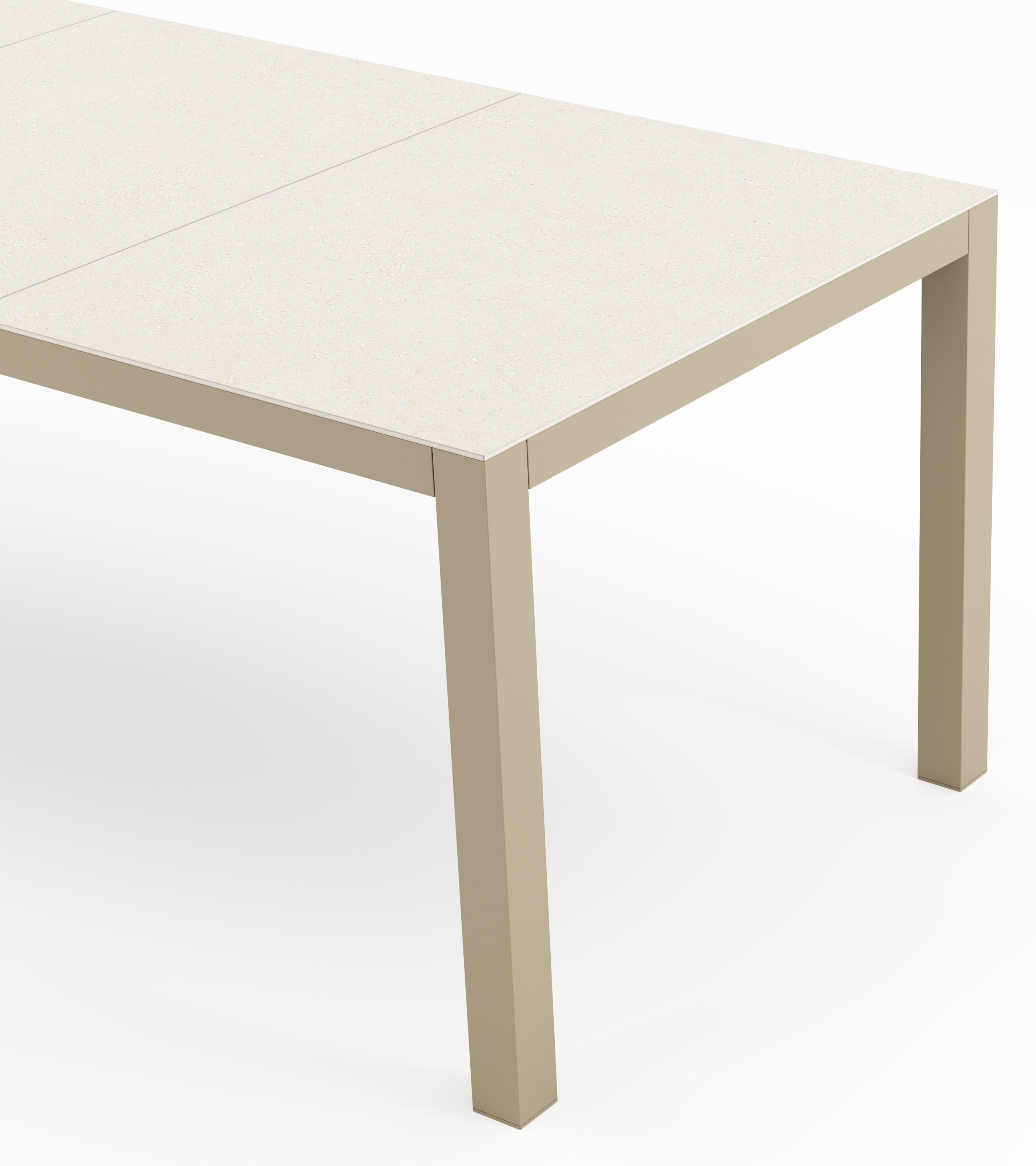 Toma tuintafel beige aluminium en volkeramiek beige - L 200 x B 90 x H 73 cm