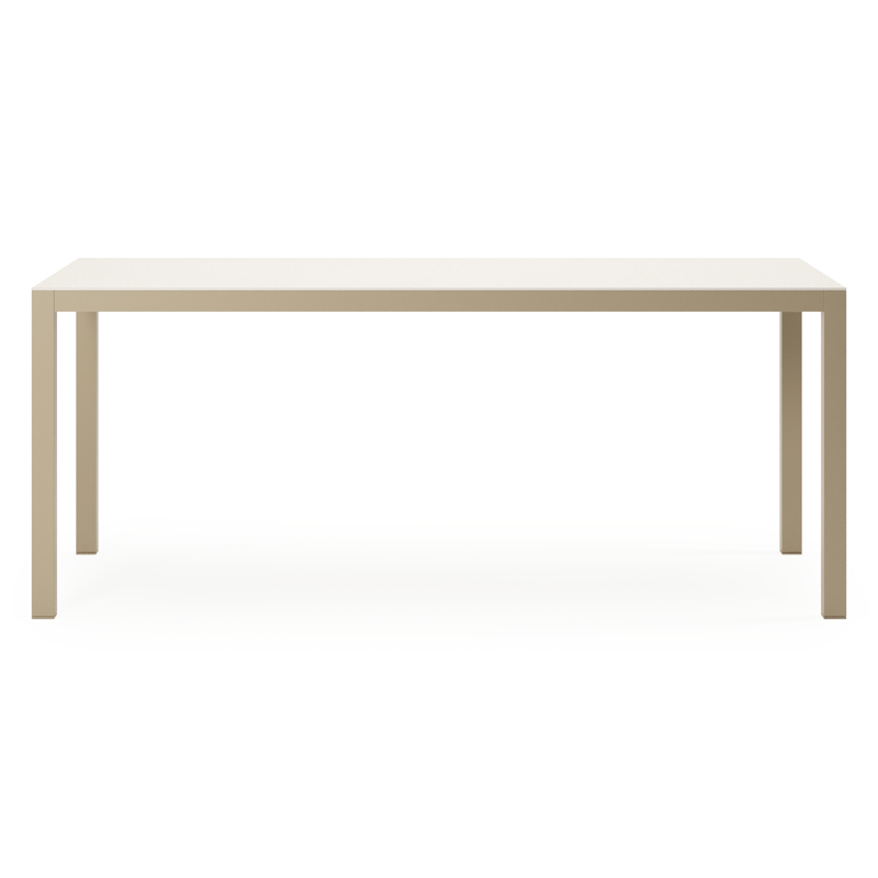 Feltro tuintafelframe rechthoekig in beige aluminium en volkeramiek beige - L 180 x B 80 x H 74 cm