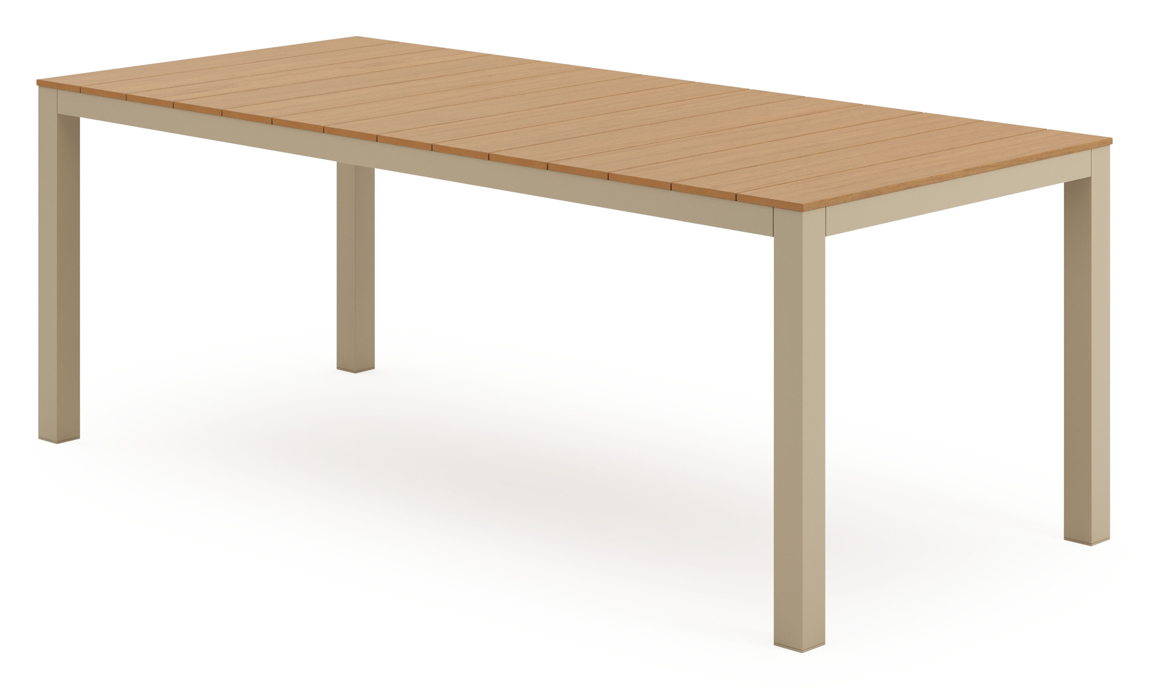 Toma tuintafel in beige aluminium en polywood - L 200 x B 90 x H 73 cm
