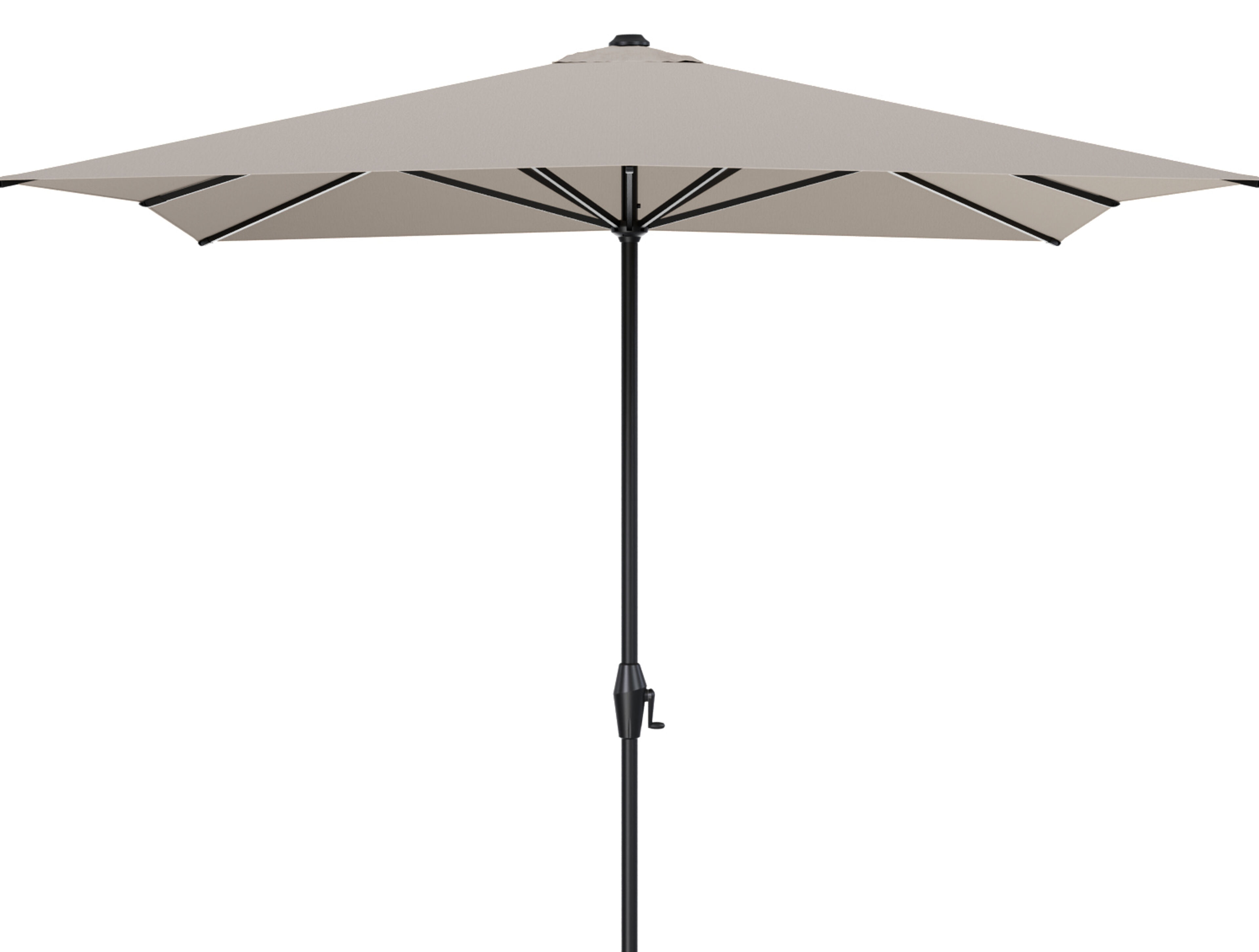 Viola staanparasol in zwart aluminium met beige Weather+ Softtouch parasoldoek - L 1 300 x L2 400 cm (zonder voet)
