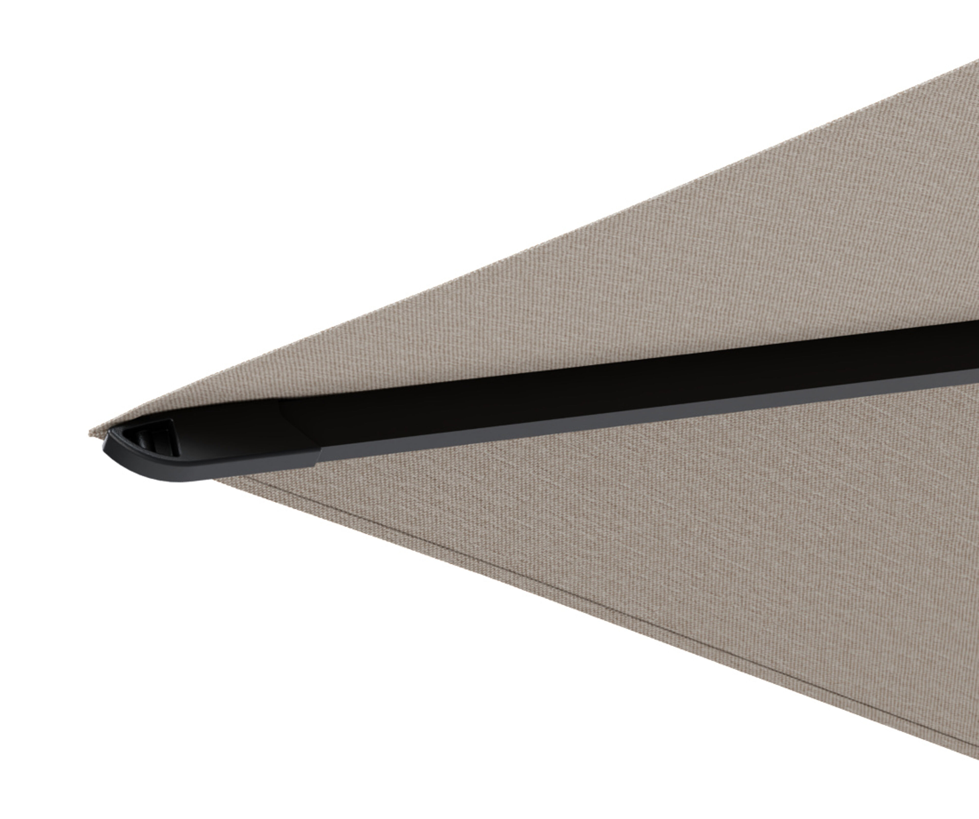 Viola staanparasol in zwart aluminium met beige Weather+ Softtouch parasoldoek - L 1 300 x L2 400 cm (zonder voet)