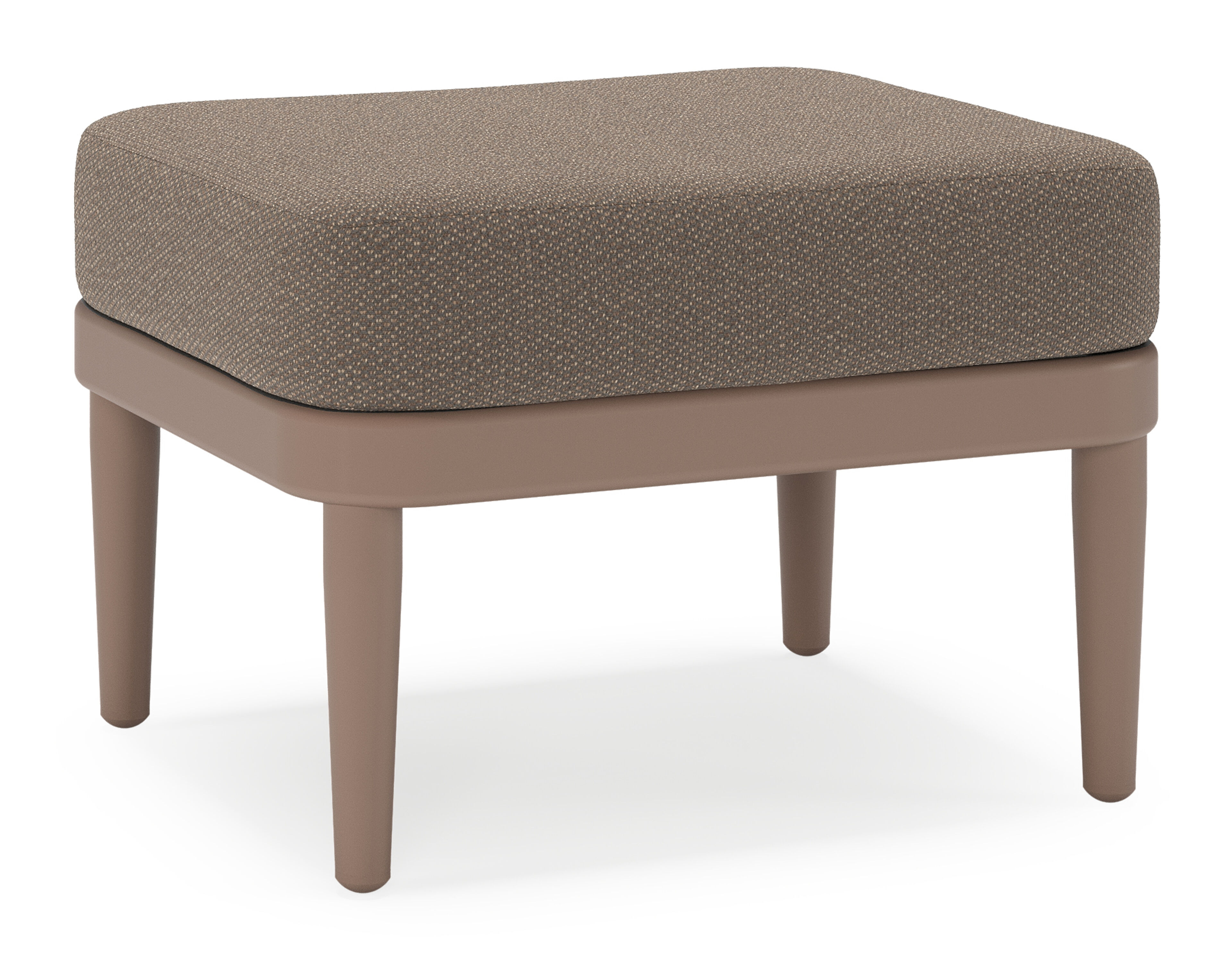 Pouf Orso en aluminium taupe et coussins en all weather sunbrella® luxe Lopi Coconut