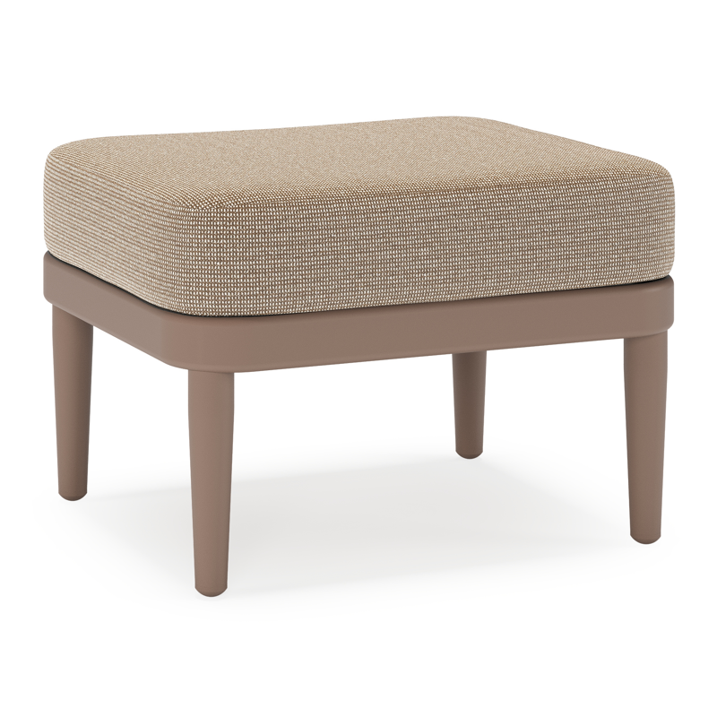 Orso poef in taupe aluminium met Firenze Earth all weather solica kussen