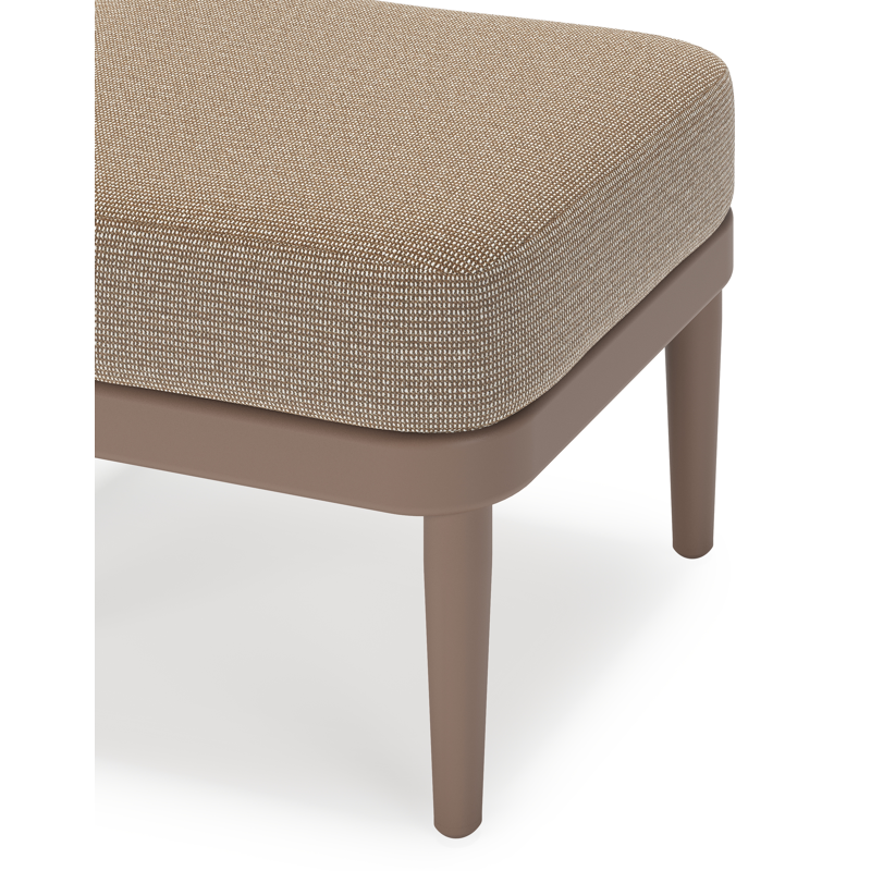 Orso poef in taupe aluminium met Firenze Earth all weather solica kussen
