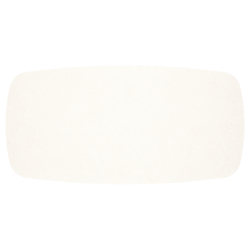 Tarsia tuintafel bootvorm in beige aluminium en beige sintered stone - L 180 x B 90 x H 74.5 cm