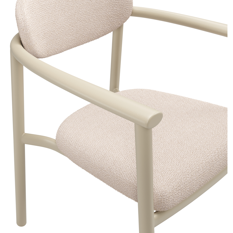 Ravo tuinstoel in beige aluminium met All Weather Sunbrella Luxe Wander Pilat kussen