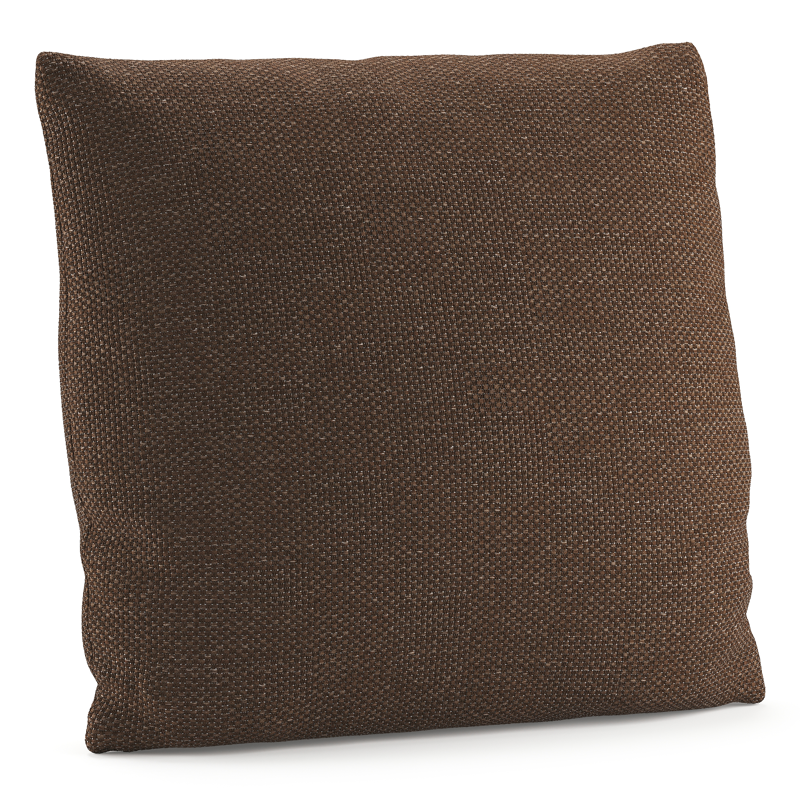 Coussin déco 45 x 45 cm en weather+ softtouch brun foncé