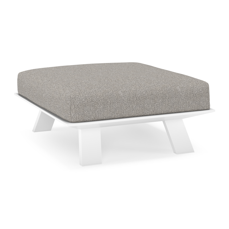 Cesano poef in wit aluminium met tundra charcoal all weather Sunbrella® luxe kussen
