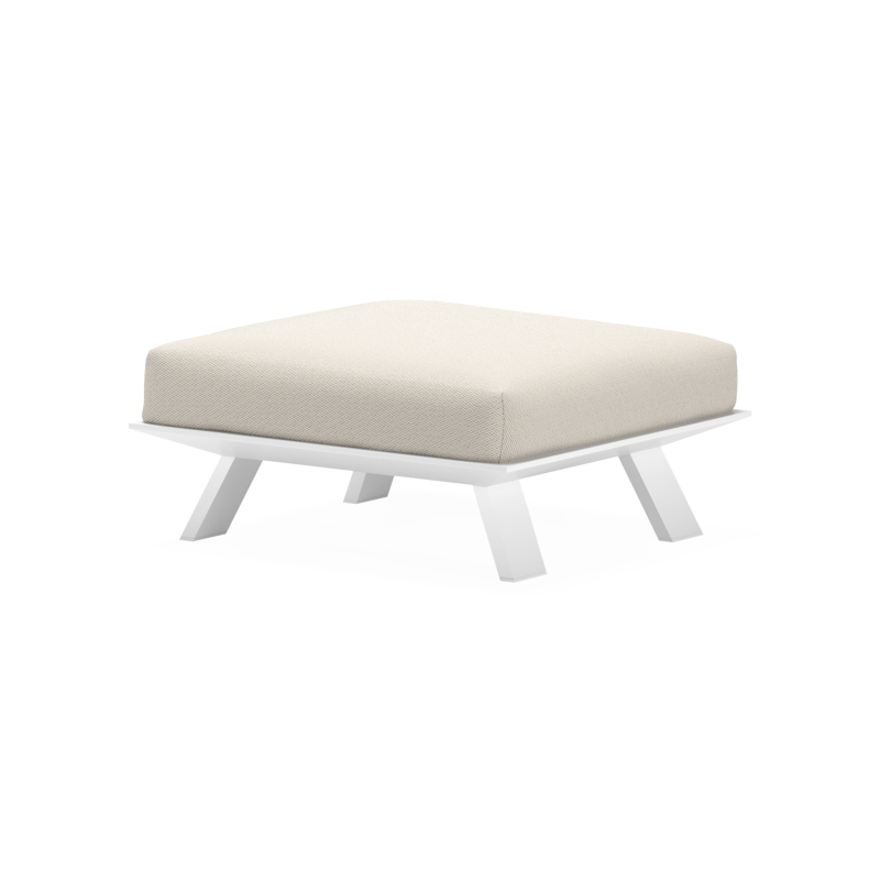 Cesano poef in wit aluminium met lopi marble all weather sunbrella® luxe kussen
