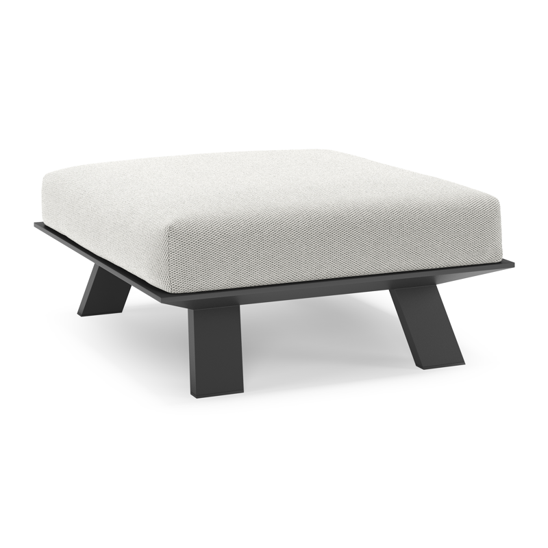 Cesano poef in zwart aluminium met lopi ash all weather Sunbrella® luxe kussen