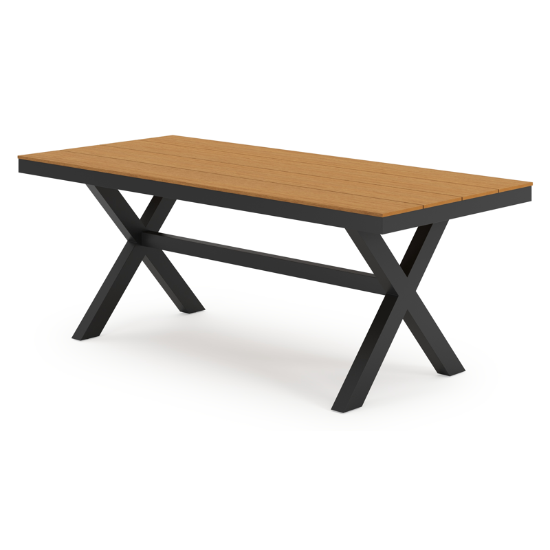 Bahia tuintafel rechthoekig in zwart aluminium en polywood - L 200 x B 89 x H 75 cm