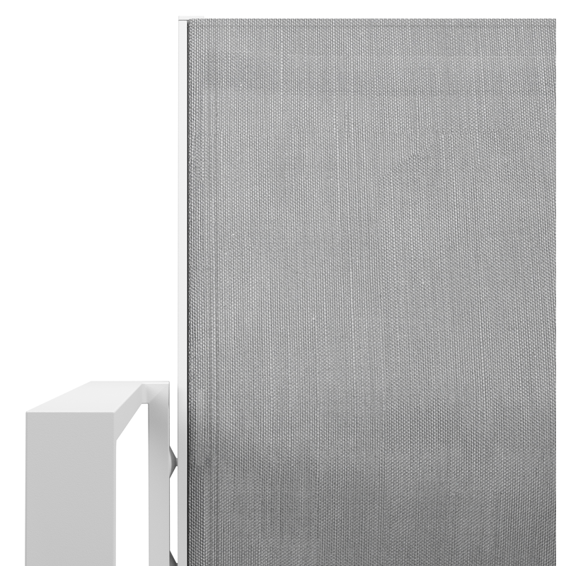 Bahia stapelbare tuinstoel in wit aluminium en grijs textilene