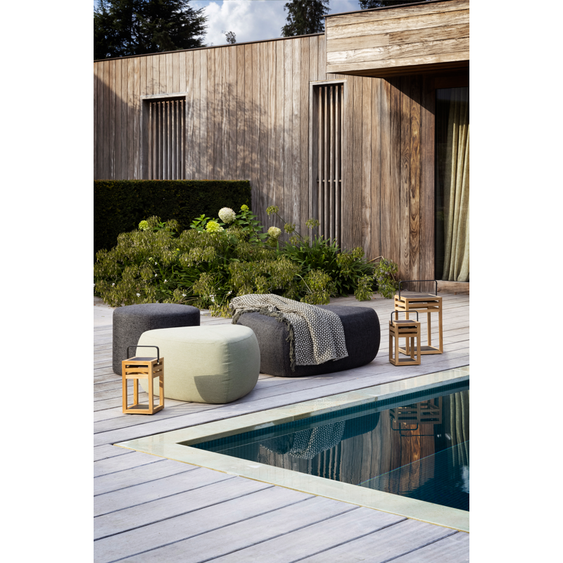 Masso poef in chartres sooty all weather sunbrella® luxe - B 90 x D 90 x H 35 cm