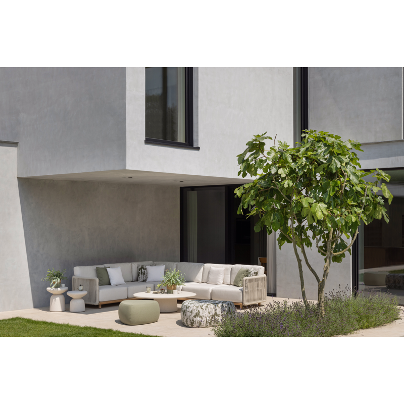 Masso poef in heritage leaf all weather sunbrella® luxe - B 60 x D 60 x H 35 cm