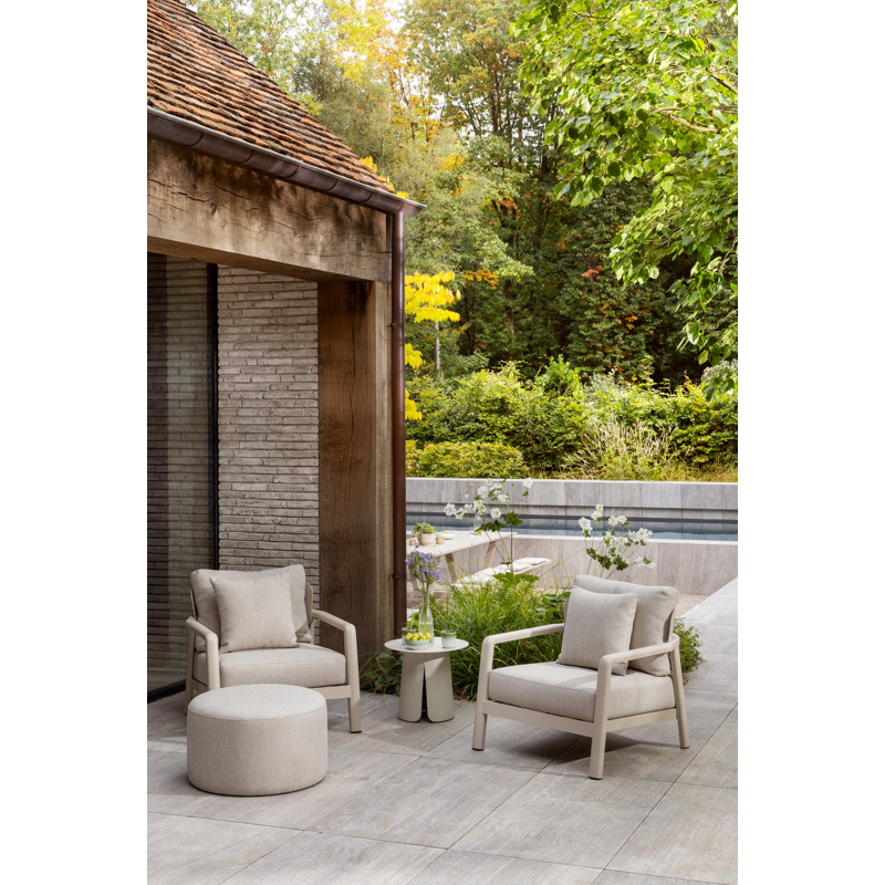 Fauteuil de jardin Salamanca en aluminium beige et coussins en weather+ softtouch rustic
