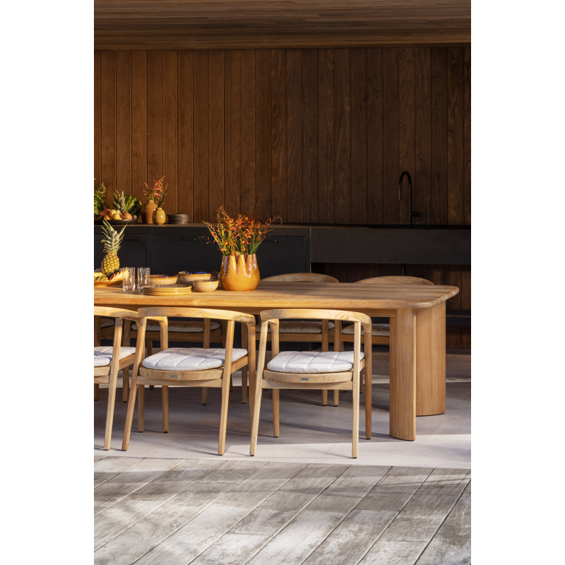Gardo tuintafel bootvorm in teak - L 255 x B 115 x H 75 cm