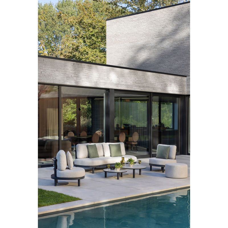 Lindo loungeset in zwart aluminium met rustic weather+ softtouch kussens