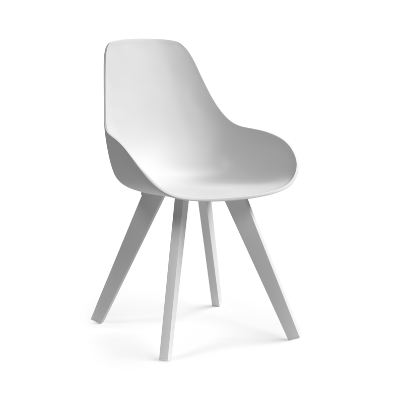 Chaise de jardin Mesa in aluminium blanc et matière synthétique blanc