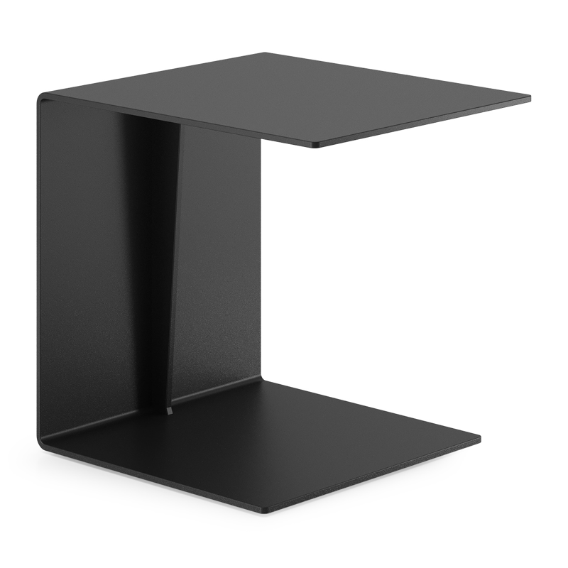 Table d'appoint Tufo en aluminium noir - Lg. 40 x Lrg. 47 x Haut. 45 cm
