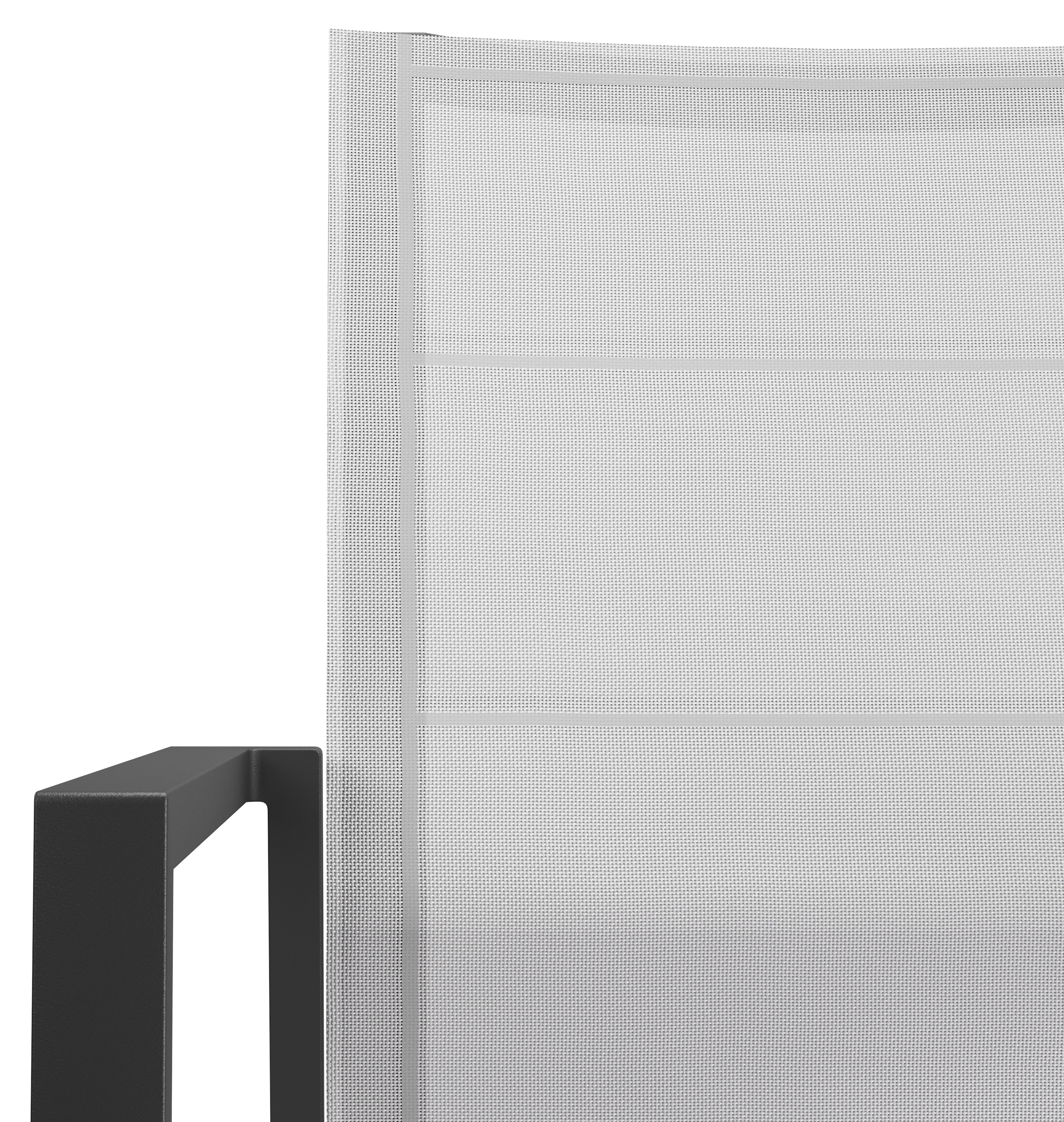 Chaise de jardin empilable Cirello in aluminium noir et textilène gris