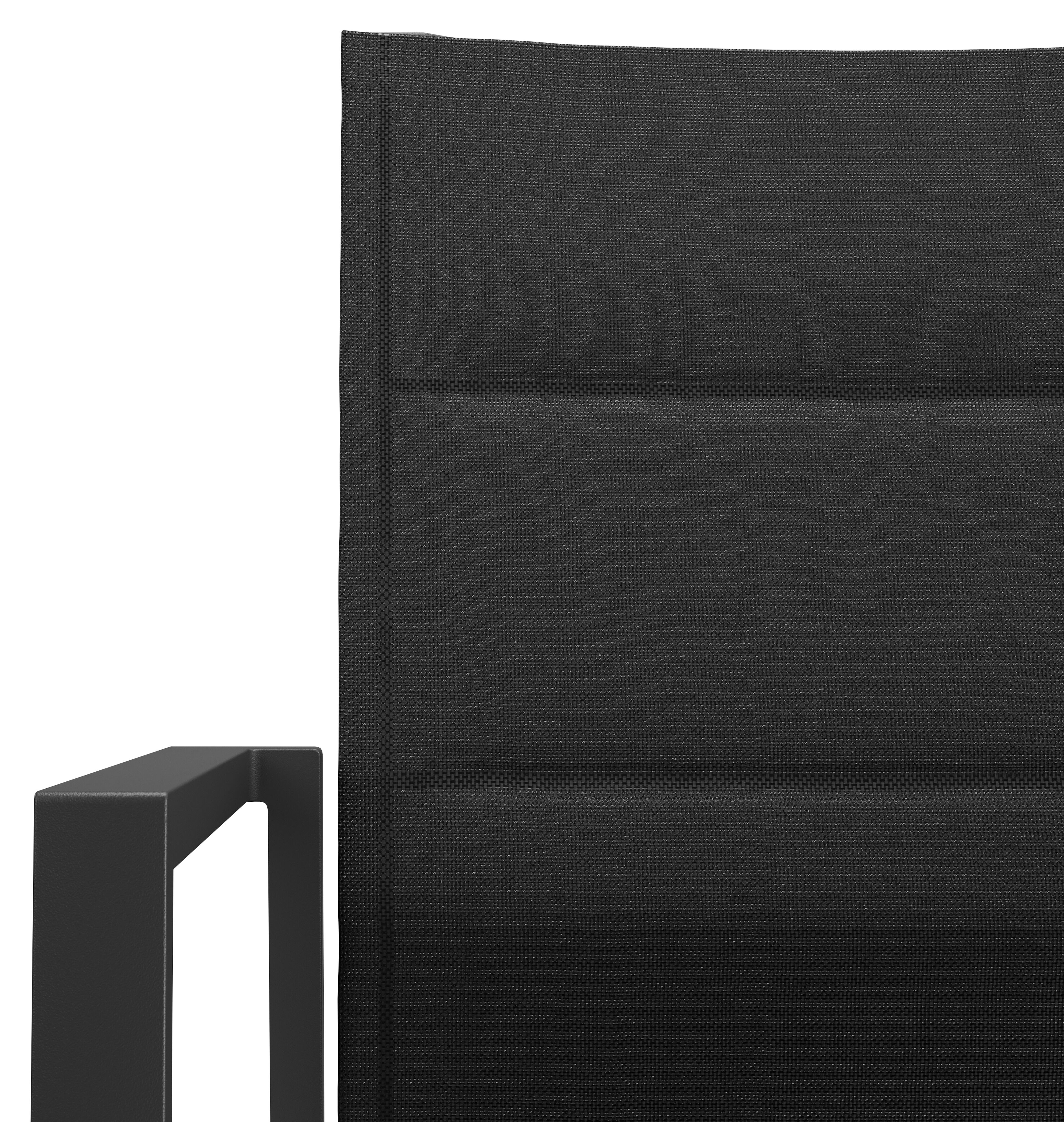 Cirello stapelbare tuinstoel in zwart aluminium en zwart comfort textilene
