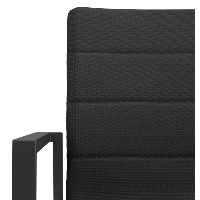 Cirello stapelbare tuinstoel in zwart aluminium en zwart luxe comfort textilene